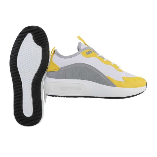 Grijs-gele hoge sneaker Evy.