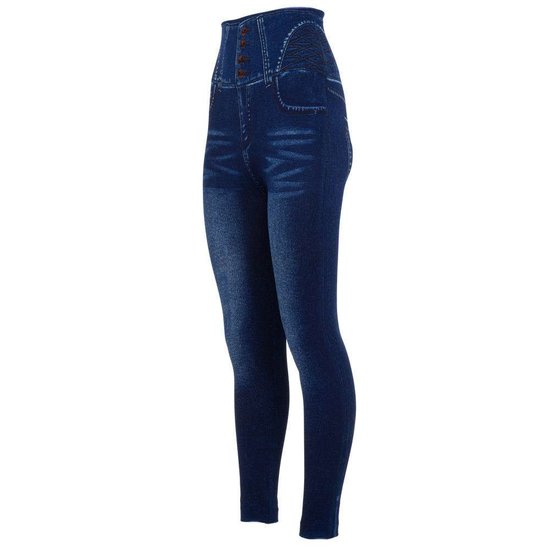 Trendy blauwe legging met xl hoge taille.