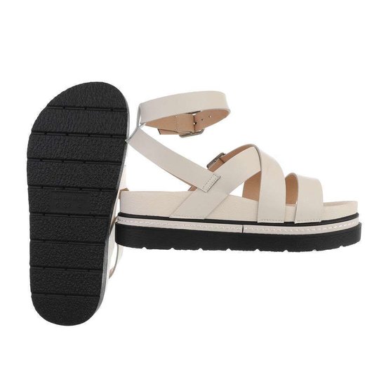 Beige platform sandaal Nisa.