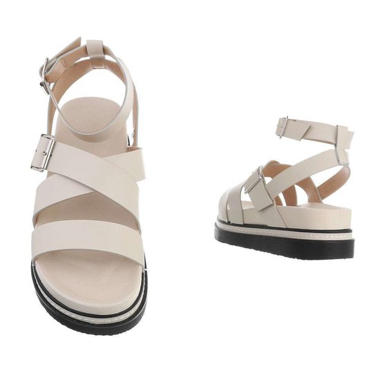 Beige platform sandaal Nisa.