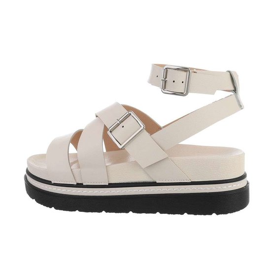 Beige platform sandaal Nisa.