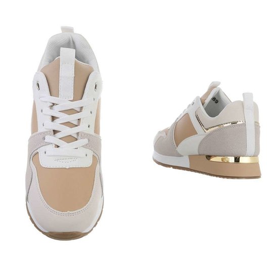 Beige multicolor lage sneaker Kesley.