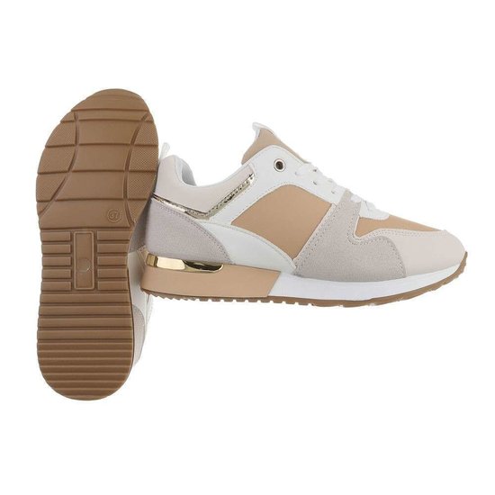 Beige multicolor lage sneaker Kesley.