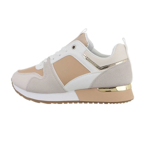 Beige multicolor lage sneaker Kesley.