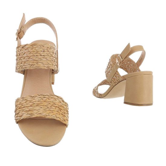 Beige hoge sandaal Milda.