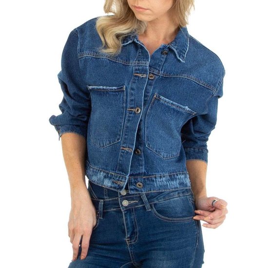 Korte donker blauwe jeans vest.