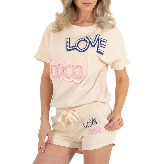 Charmante beige zomerse 2 delige set.