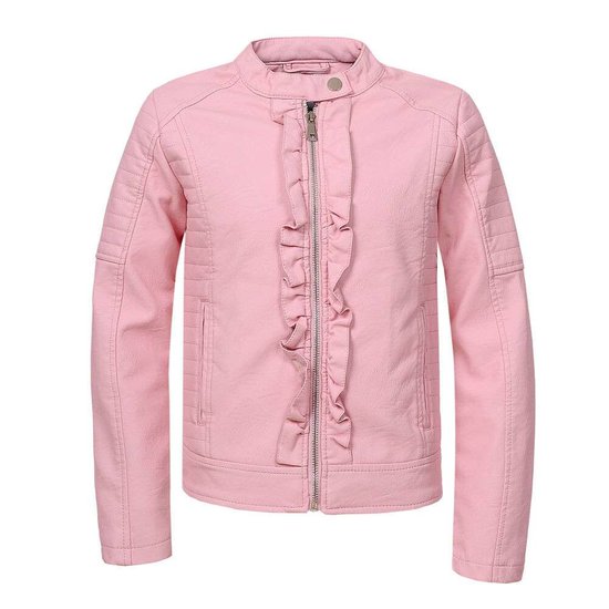 Rose vegan leather meisjes jas.