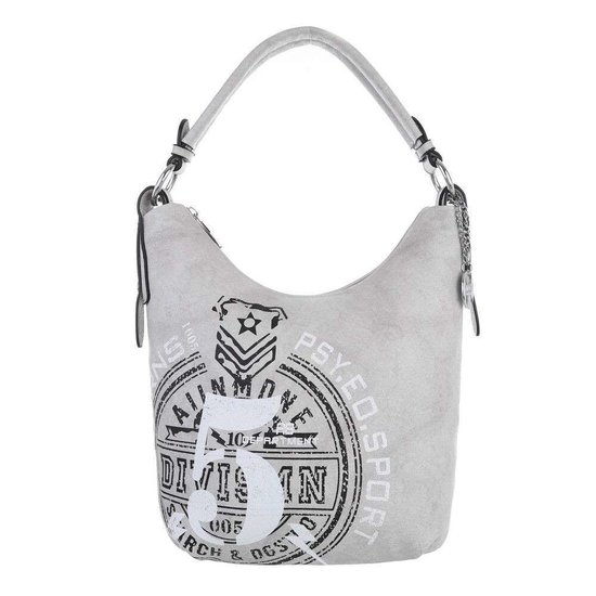 Kleine grijze shopperbag.