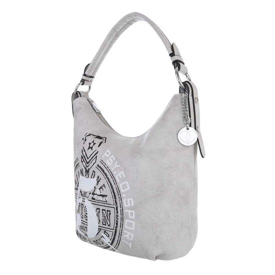 Kleine grijze shopperbag.