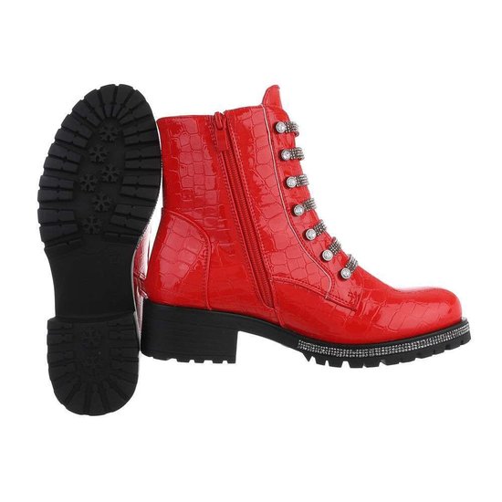 Rode lak boot Sidi met print.