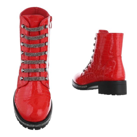 Rode lak boot Sidi met print.