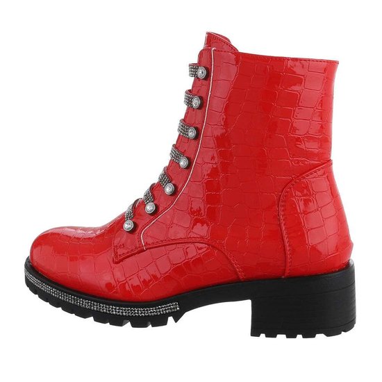 Rode lak boot Sidi met print.