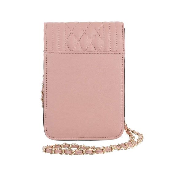 Trendy zeer klein rose schoudertasje.