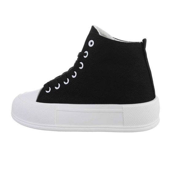 Zwarte hoge textiel sneaker Mariana.