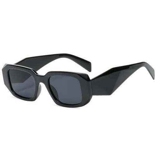 Zwarte zonnebril met geometric design.