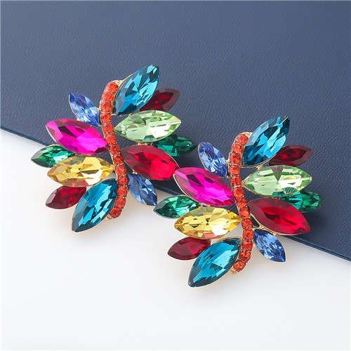 Multi colour floral design oorbellen.