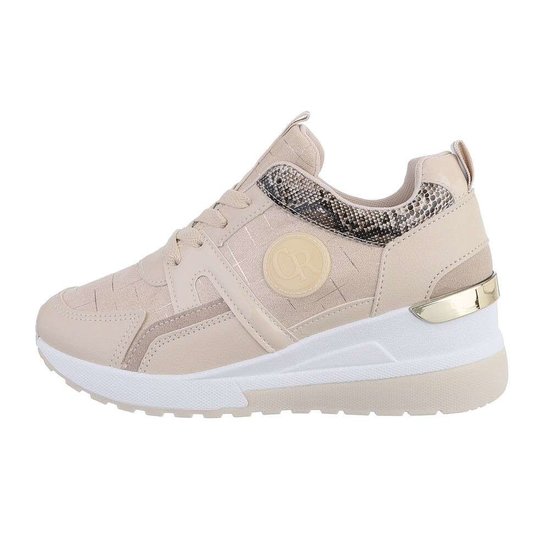 Beige hoge sneaker Damita.