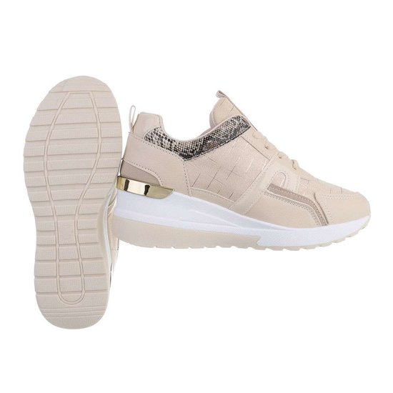 Beige hoge sneaker Damita.