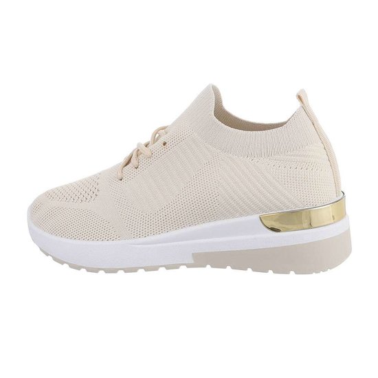 Trendy lage beige sock sneaker Pepa.