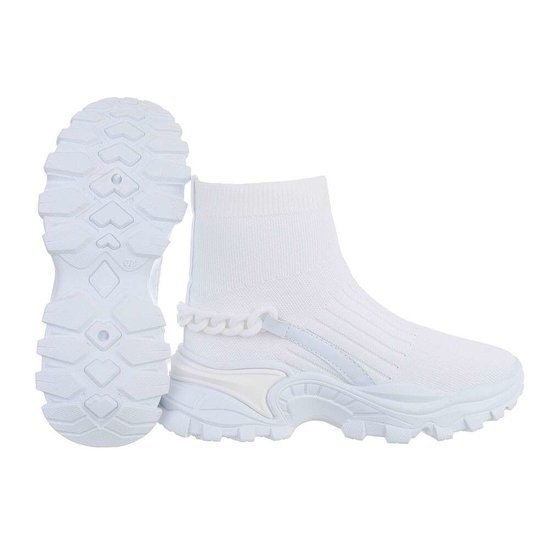 Trendy hoge witte sock sneaker Jenara.