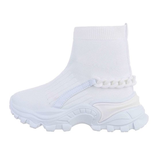 Trendy hoge witte sock sneaker Jenara.