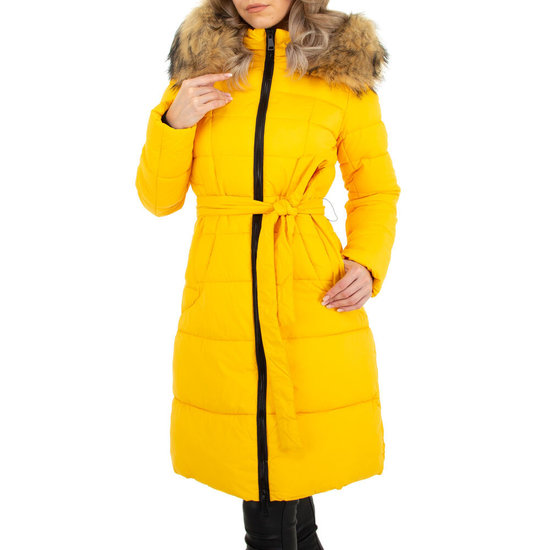 Schilderen Maryanne Jones knuffel Kanarie gele driekwart gewatteerde winterjas - Sibelle Fashion