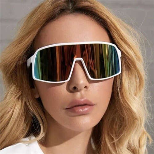 Fashion witte ski-cycling zonnebril.