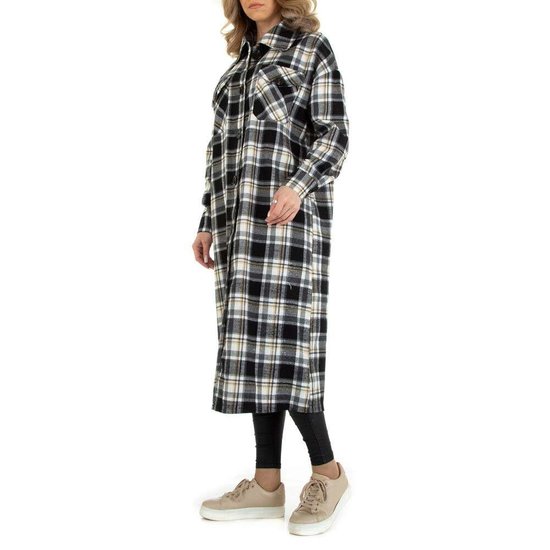 Zwart-witte maxi shaket.