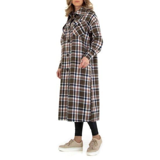Coffee-witte maxi shaket.