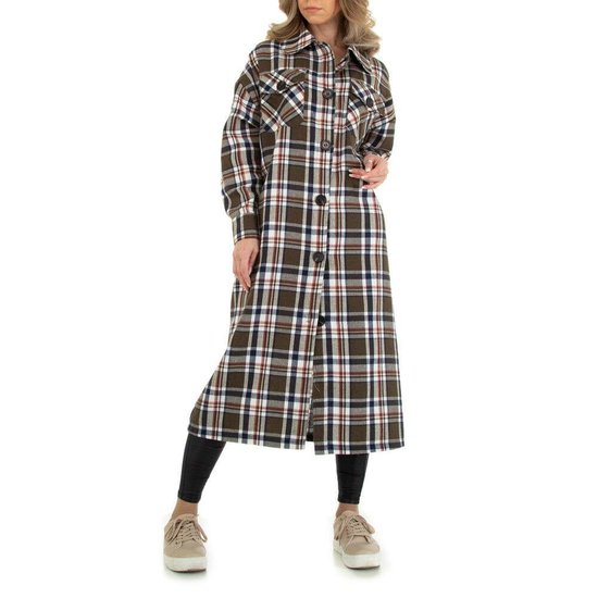 Coffee-witte maxi shaket.