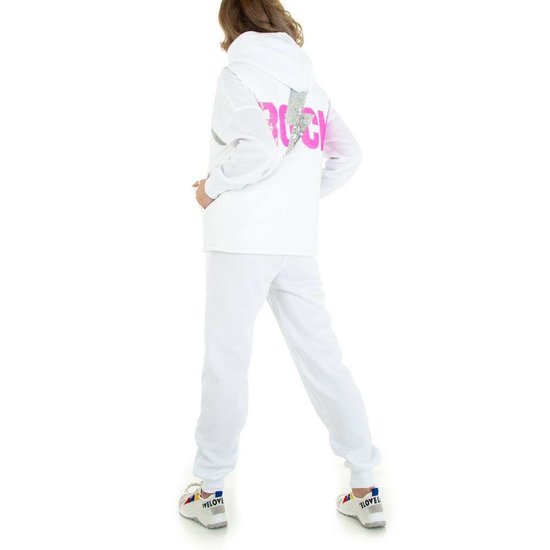 Sportieve 3 delige witte loungewear set.