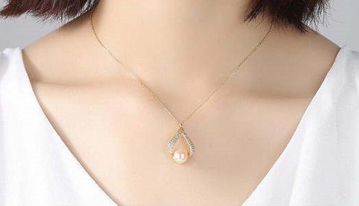 Gouden halsketting waterdruppel in 925 sterling silver SOLD OUT