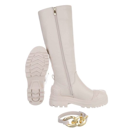 Hoge beige laars Genoveva.