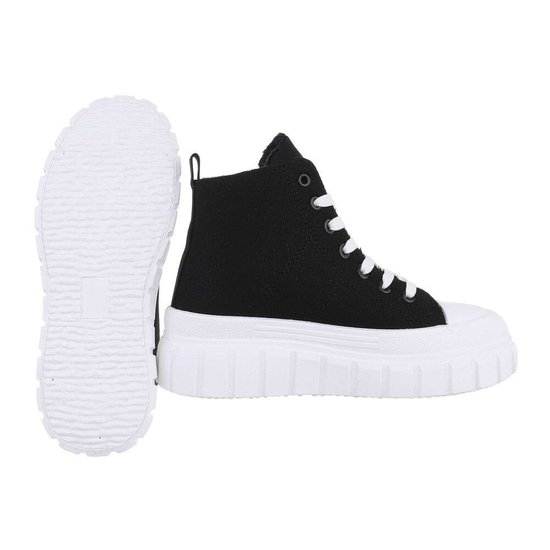 Zwarte hoge textiel sneaker Melosa.