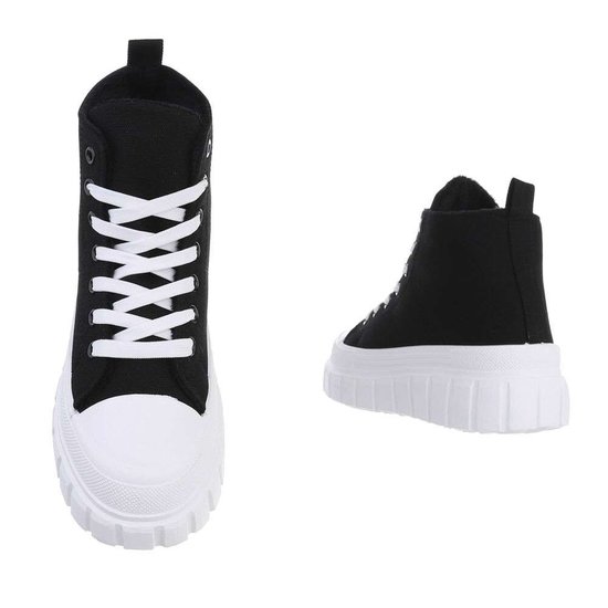 Zwarte hoge textiel sneaker Melosa.
