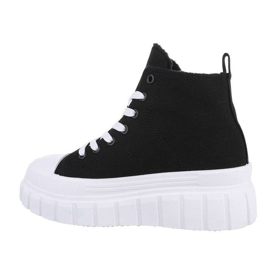Zwarte hoge textiel sneaker Melosa.