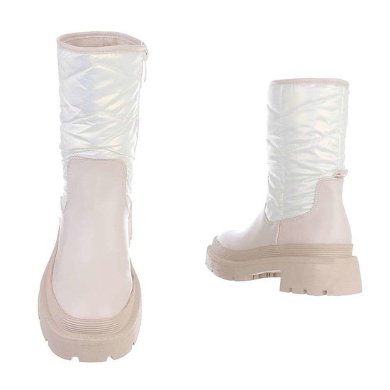 Beige-witte snowboot Paquita.