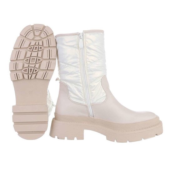 Beige-witte snowboot Paquita.