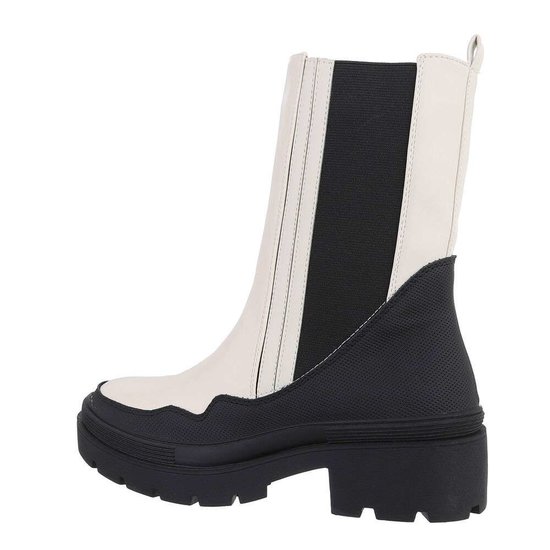 Beige-zwarte boot Brisha.