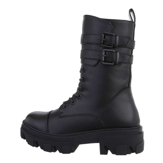 Trendy halfhoge zwarte boot Zaphira.