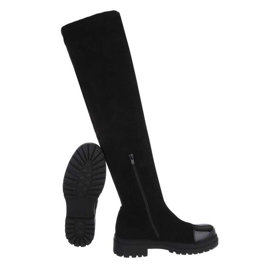 Hoge zwarte daimen overknee laars Bodine