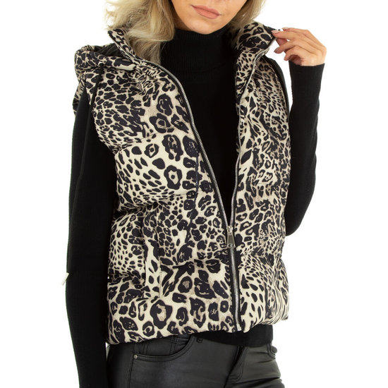Bodywarmer met dierenprint.