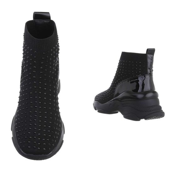 Zwarte hoge sock sneaker Nicolette.