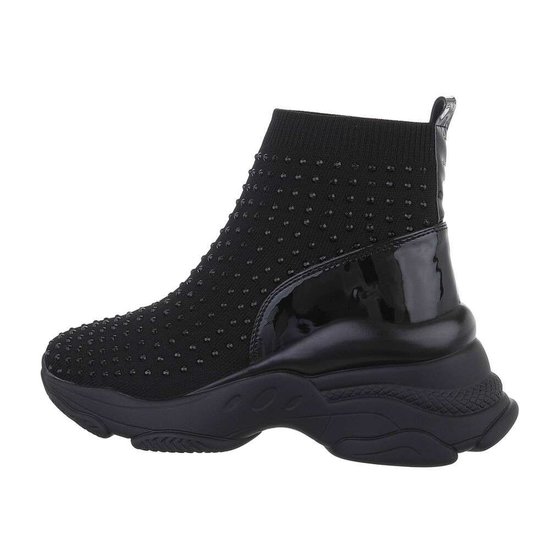 Zwarte hoge sock sneaker Nicolette.