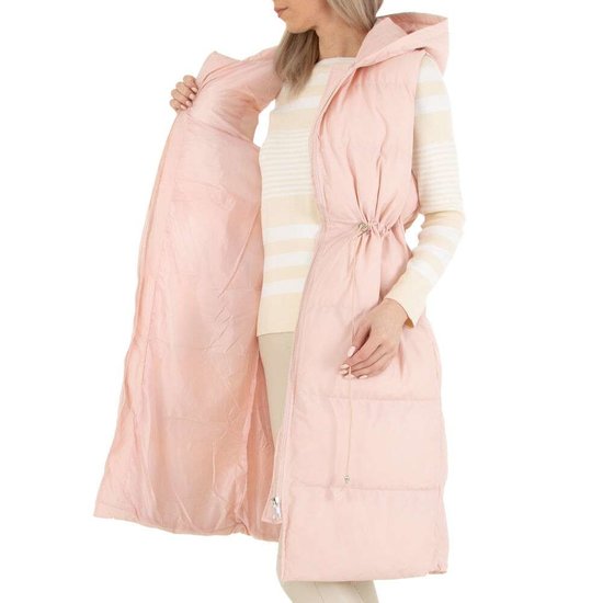 Rose midi gewatteerde bodywarmer.