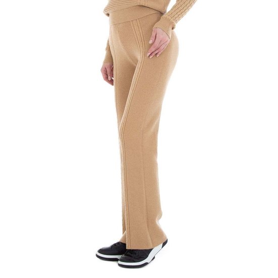 Taupe bootcut stretch broek.