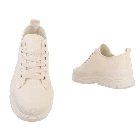 Lage beige textiel sneaker Orkina.