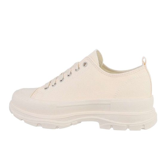 Lage beige textiel sneaker Orkina.