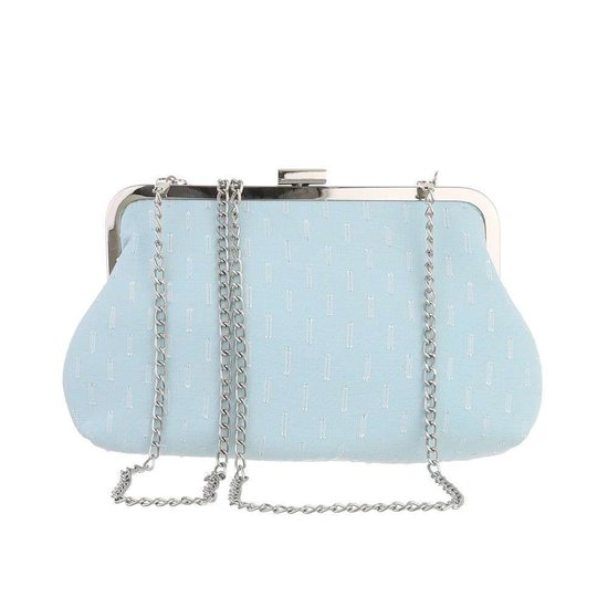 Kleine lichte blauwe stoffen schoudertas.SOLD OUT